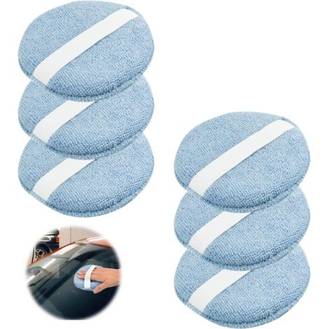 CSPARKV 6 Pièces Éponge de Polissage de Voiture, Éponge à polir à la Main en Microfibre Tampons D'applicateur de Cire de Voiture Tampon Polissage,pour Peinture,Cirage pour Voiture,au Lieu d'une Poliss (1/5)