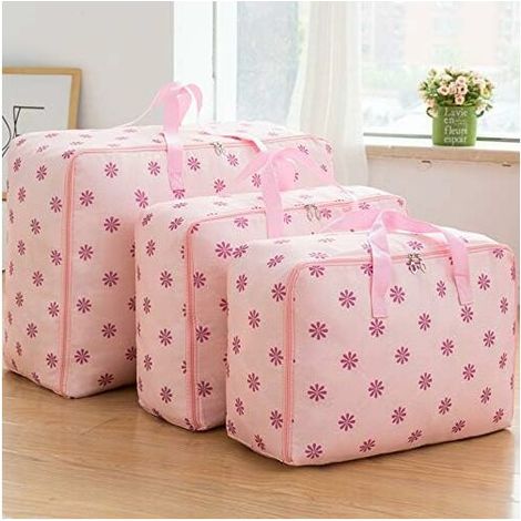 3-Pieces Oxford Large Clothes Organizer Storage Bags for Comforters and Blankets Clothing Sun Flower (1/5)