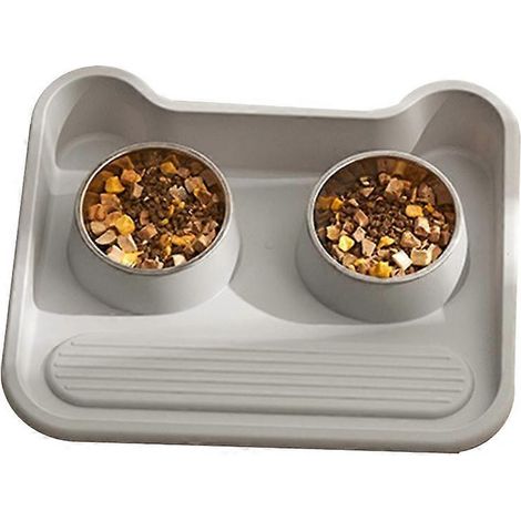 Gamelle double pour chats, tapis d'alimentation surélevé pour chiens, contenants pour friandises pour petits chats (1/4)