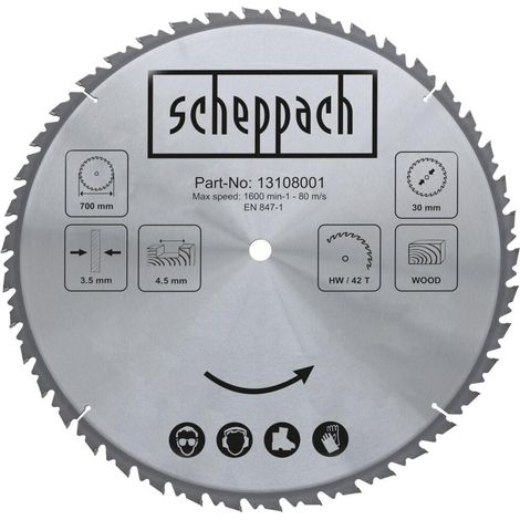 Lama circolare legno 700x30x4,5mm 42t Scheppach