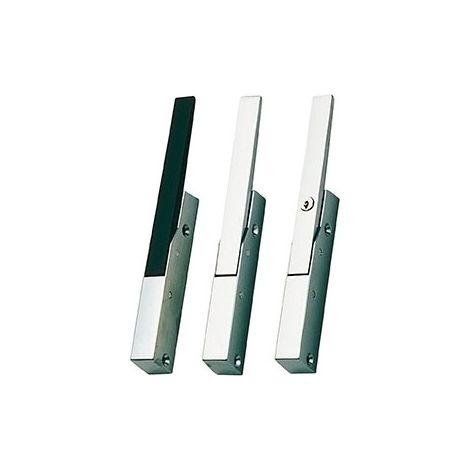Loqueteau automatique pour porte épaisseur 22 – Décor chromé satiné et noir – Serrure sans – Fixation réversible gauche/droite – Fermod