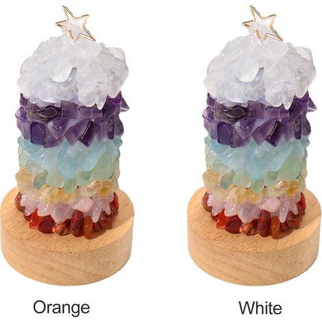 Veilleuse en cristal naturel à sept couleurs, lumière chaude, lampe de chevet DIY, prise USB, idéale pour Noël (1/5)