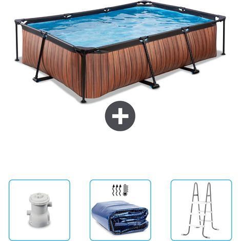 Exit-toys Piscina Exit Rettangolare - Effetto legno - 300x200x65 cm - 4-pezzi SCB83 (1/4)