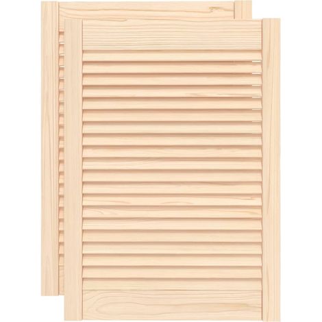 vidaXL Schranktüren mit Lamellen 2 Stück 69x49,4 cm aus massivem Kiefernholz