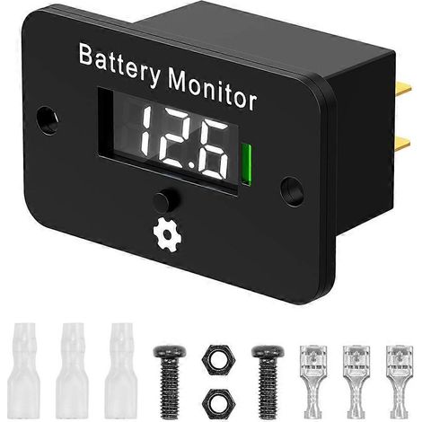 Voltmètre de batterie BM280 avec écran LCD, compatible avec les batteries 12 V, 24 V, 36 V, 48 V, 60 V et 72 V, pour voiturettes de golf, Club Car et camping-cars. (1/5)