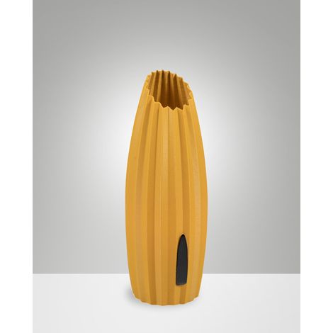 Lampada da Tavolo Nadine in Metallo e Plastica Vegetale, Luce Senape 10W G9, Regolazione al Tocco, IP20, H30cm - Design Moderno Sostenibile