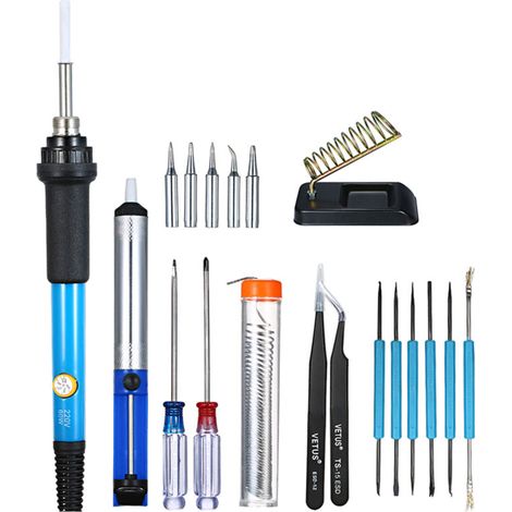 Kit de fer à souder électronique, 20 pièces, avec température réglable, outil de réparation électronique (1/5)