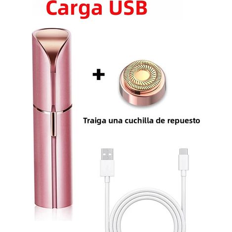 (Rose) Épilateur électrique portable en forme de rouge à lèvres, pour femmes, épilation du visage, indolore et très efficace (1/5)