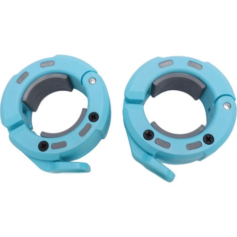 Lot de 2 pinces magnétiques à dégagement rapide pour barres d'haltères de 50 mm, idéales pour l'entraînement de musculation (bleu/gris). (1/5)