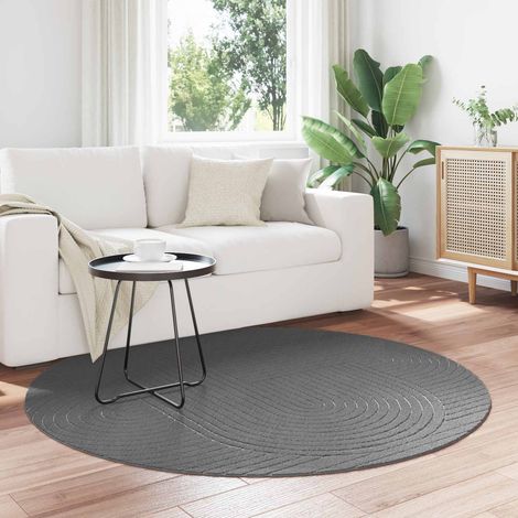 Bereichsteppiche Rund PALMERAS Anthrazit Ø 120 CM Polyester