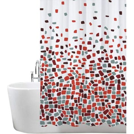 Schimmelresistenter Duschvorhang 180 x 180 cm – Rot (1/5)
