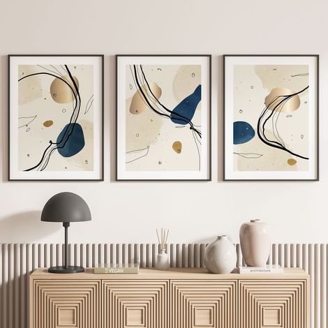 Lot de 3 Affiches / Posters Triptyque - Moderne - 3 Affiches - 70x100 cm (Cadres non fournis) - Photo pleine page (1/5)