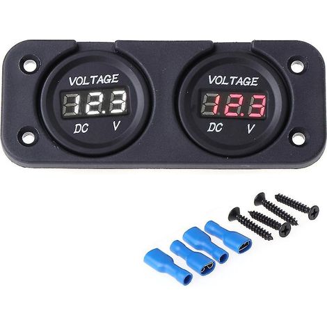 Voltmètre numérique LED 12 V pour moto et bateau, testeur et moniteur de voltmètre. (1/4)