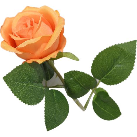 Roses artificielles en soie orange pour la décoration de votre salon. (1/5)