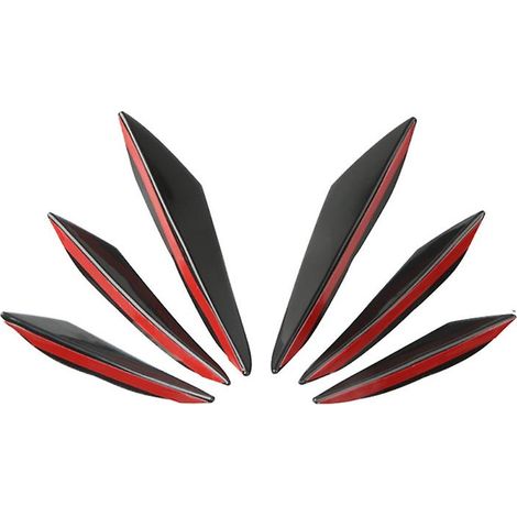 6 pièces Aileron latéral de pare-chocs avant de voiture, déflecteur d'air redresseur, aileron décoratif (1/5)