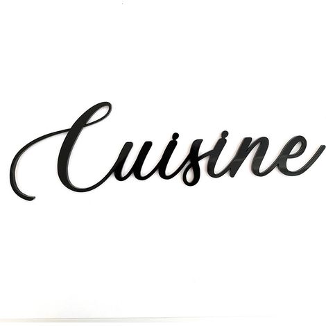 Plaque de Porte Maison Toilettes, Salon, Chambre, Buanderie, Bain, Cuisine- Noir - Cuisine (1/5)
