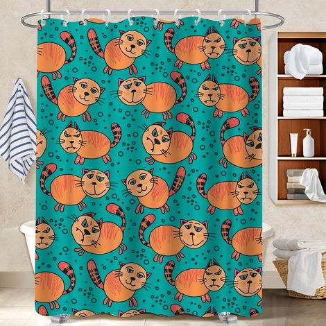Kit rideau de douche en polyester 180x180 À œillets renforcés séparation douche pour nouvelle déco pour la rentrée (1/5)