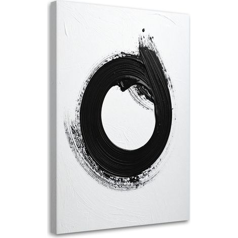 Impresión de Imagen, Abstracción imitación pintura círculo blanco y negro, 20x30 (1/5)