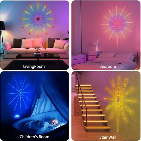 Led Fireworks Light Strip - RGB WS2812B - Music Sync Voice App Bluetooth Control - Outdoor Indoor Decoration - 1 M (1/5)