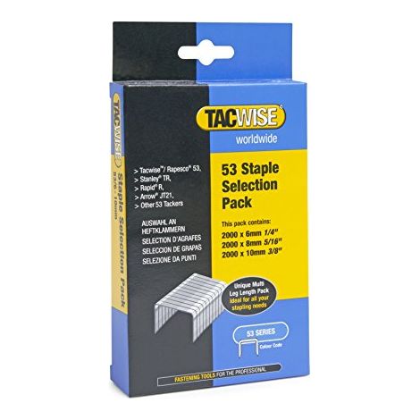 Tacwise 1095 Selezione di Punti Galvanizzati Tipo 53 da 6mm a 10 mm, Confezione da 6000 (1/3)