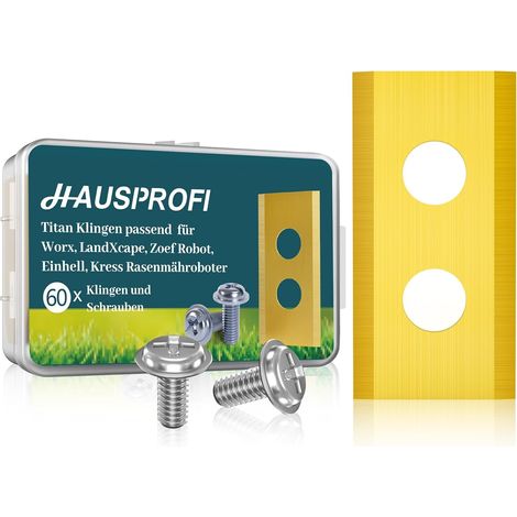 60 Lames De Rechange - Robot Tondeuse - Titane - Universel Pour Worx Landxcape Kress - Acier Inoxydable - Jardin Pelouse - Argent - 0,75mm