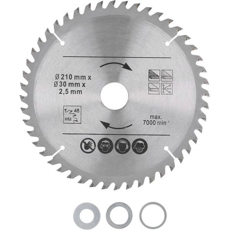 Lame de scie circulaire en carbure pour le travail du bois, scies à onglets, coupe bois et plastique, 8-1/4 po, 210 x 48 x 30 (1/5)