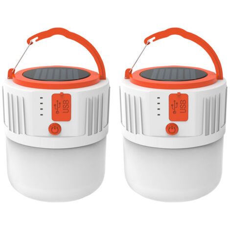 Lampe de camping rechargeable à énergie solaire, pour l'extérieurdirigéLampe de camping, lampe de tente d'urgence, blanche, taille moyenne.vingt-quatrelampe,2Article (1/5)