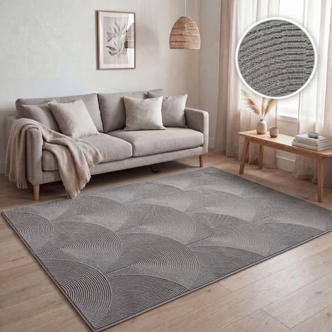 Paco Home Teppich Wohnzimmer, moderne geometrisch abstrakte Muster, 3D-Effekt 120x160 cm