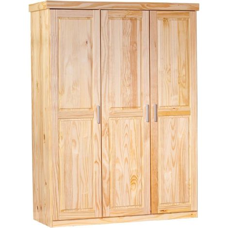 Kleiderschrank 3 Türen\ - Eiche Braun 140x190h cm (1/5)