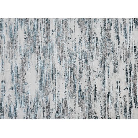 Tapis motif abstrait beige et bleu 200 x 290 cm AURORA (1/5)
