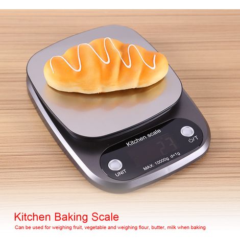 Balance de cuisine électronique LCD 10kg/1g, plateau inox pour pâtisserie et cuisson, précision digitale (1/5)