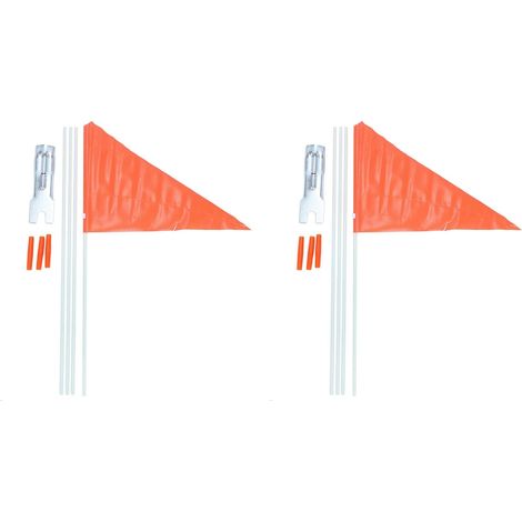 2Ensemble Drapeau de Sécurité avec Poteau, Drapeau de Vélo Haute Visibilité Réglable de 6 Pieds, Drapeau de Sécurité Imperméable Aux Couleurs Vives pour Vélo pour Enfants (1/5)