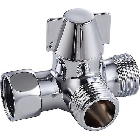 Inverseur à 3 voies pour douche, remplacement de vanne à adaptateur en T G1/2". (1/5)