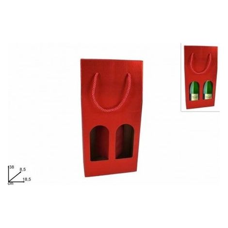Box 2 Portabottiglia Rosso DUESSE CHRISTMAS