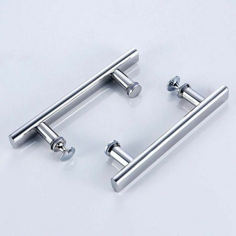 YMYNY Promotion Poignée de meuble-Lot de 2 Poignée de porte de douche chromé de 145 mm (14,5 cm), trou à trou (1/4)