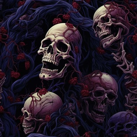 Tela Oxford decorativa para exteriores - Motivo de calavera I DX4279 (1/5)