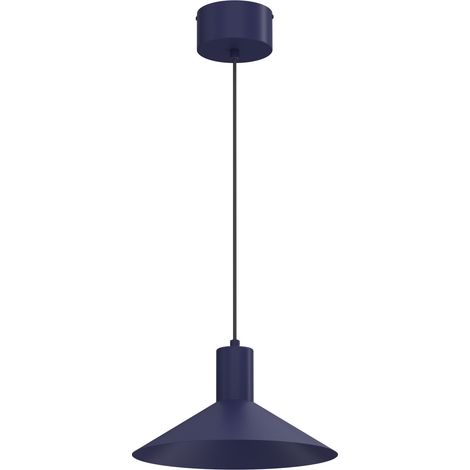 Suspension minimaliste bleu marine Nox Luminex, abat-jour conique aplati 30 cm, 1x GU10 (1/2)