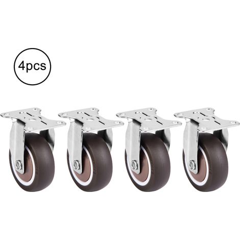[Caster] 4 Roues Fixes en Caoutchouc TPE Silencieux Démontables 2in pour Chaises (1/5)