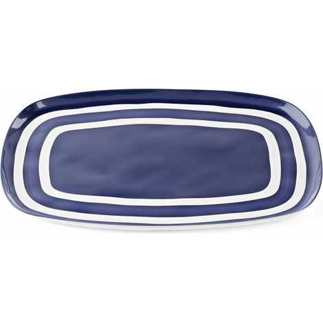 GUZZINI Vassoio XL Riviera Melamina 50 x 34 Cm Bianco Blu (1/2)