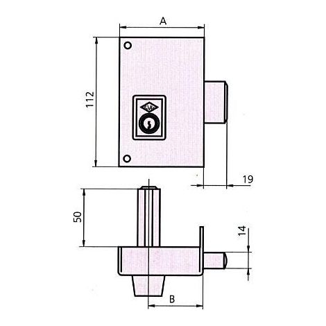 Cerradura sobreponer 56c 70 derecha he pf. CVL