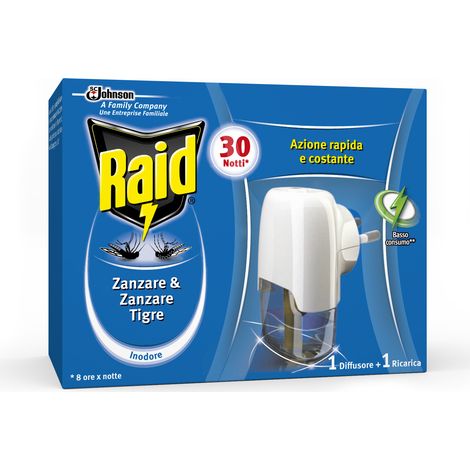 Raid ELETTROEMANATORE +RICARICA LIQUIDA 30 NOTTI 12.00 pz