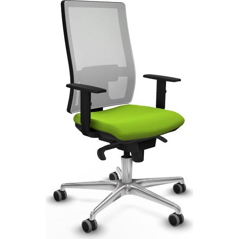 Horna sincro malla blanca similpiel pistacho brazos 1D base aluminio ruedas 65mm engomadas (1/5)