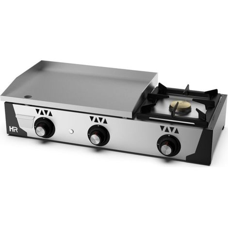 Plancha gaz L 930 mm - Acier rectifié 15 mm + réchaud - HR Fainca