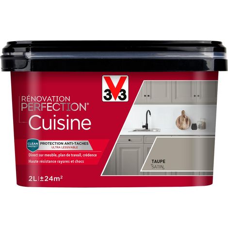 Peinture cuisine Rénovation perfection® V33 Taupe satin 2L