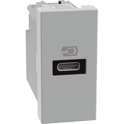 Bticino matixgo usb ladegerät typ c 1 modul grau - jg4192c