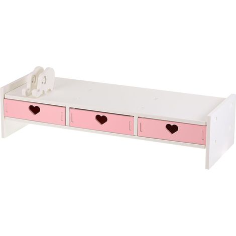 Support Surélevé pour Ordinateur Portable Rose en Panneau Pvc Organisateur de Bureau, Rangement Clavier sous Plateau, Gain de Place Surface (1/5)