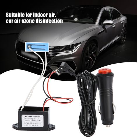 Générateur d'ozone 200mg pour voiture, purificateur d'air désinfectant, élimine bactéries et virus, stérilisateur compact, nettoyeur d'habitacle auto, appareil anti-odeurs, 200 milligrammes. (1/5)