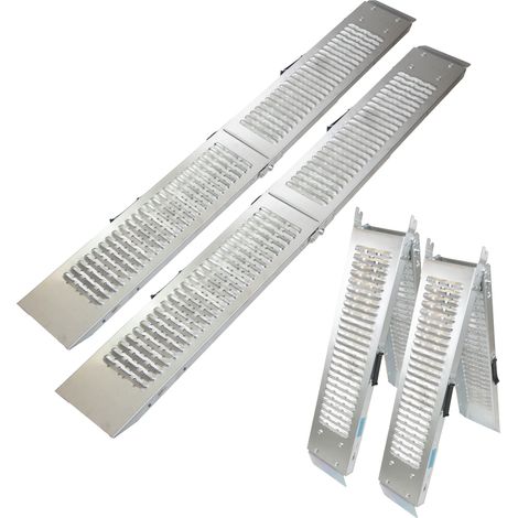 TRUTZHOLM 2x Auffahrrampe 189 cm Stahl 400 kg klappbar geriffelt rutschfest Verladerampe Rampe (1/5)