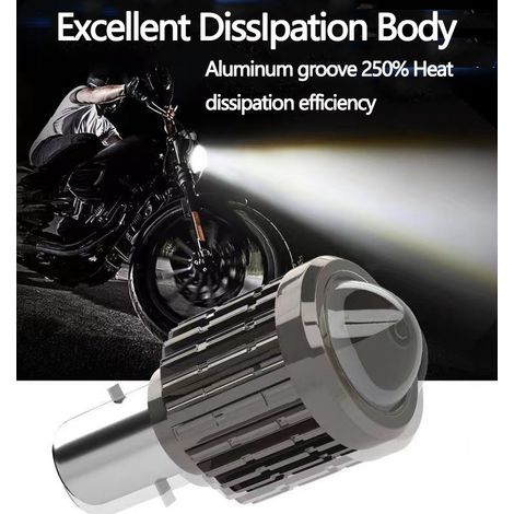 Ampoule LED pour feu arrière de voiture, feu stop, haute luminosité, économie d'énergie, pour moto et scooter, H4, blanc/jaune bicolore (1/4)