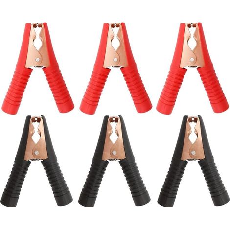 Pince Crocodile en Cuivre 6PC Pinces Crocodiles de Batterie de Voiture Pinces de Batterie pour Voitures Camions Bateaux etc (1/5)